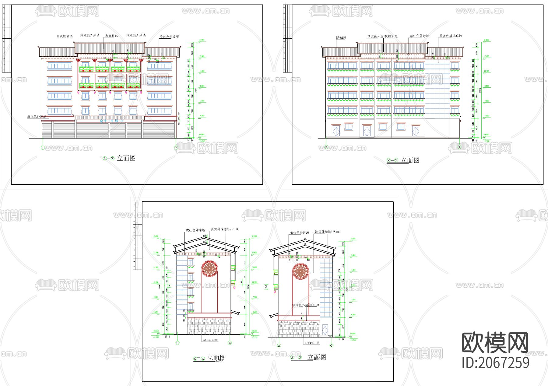 藏式建筑cad施工图下载