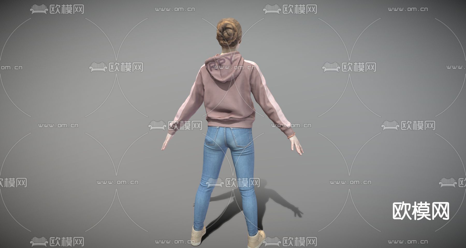 现代女人免费3d模型下载（渲染图2）