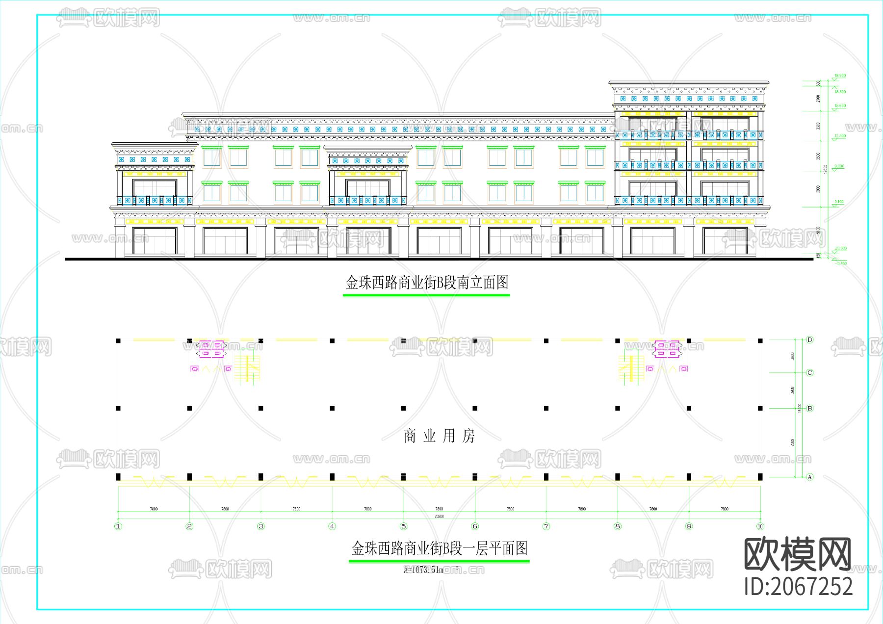 藏式风格商业街cad施工图下载