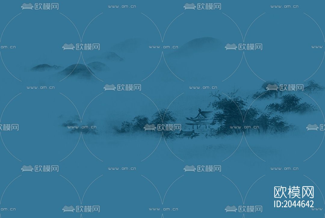 水墨山水抽象壁画壁纸