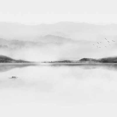  水墨山水写意壁画壁纸 
