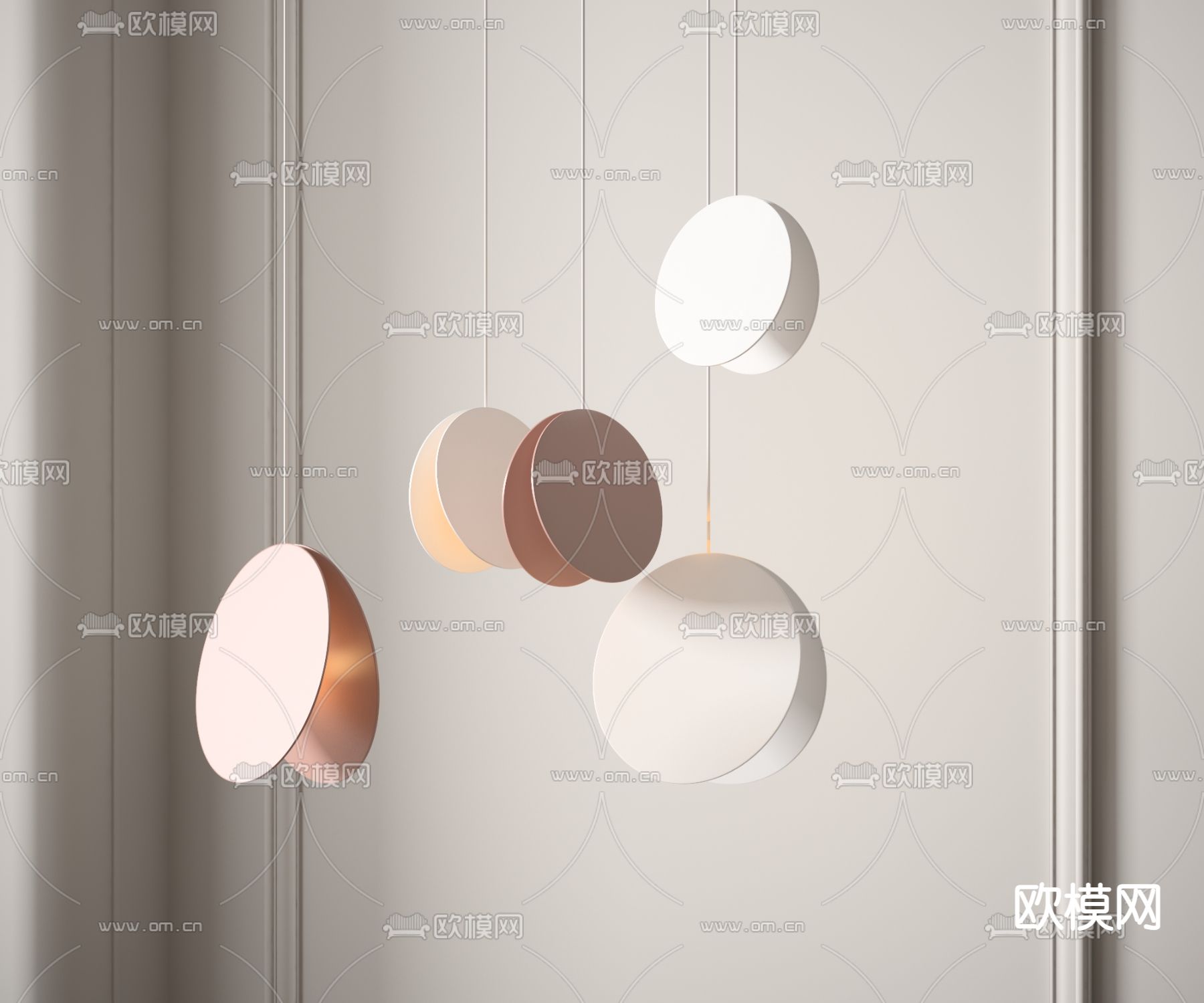 北欧简约吊灯3d模型下载