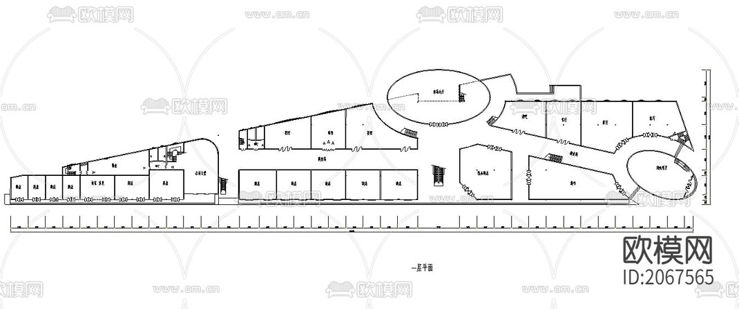 商业综合体cad施工图-免费3dmax模型库-欧模网