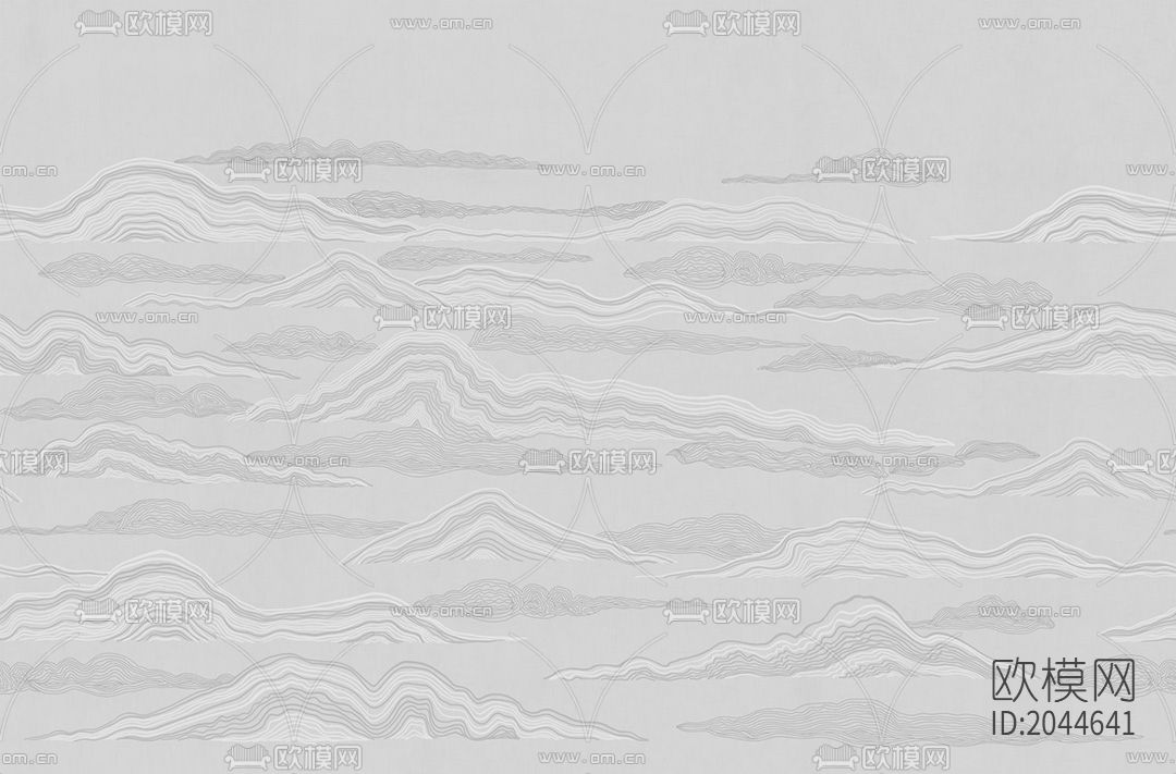 山水线条壁画壁纸下载（渲染图2）