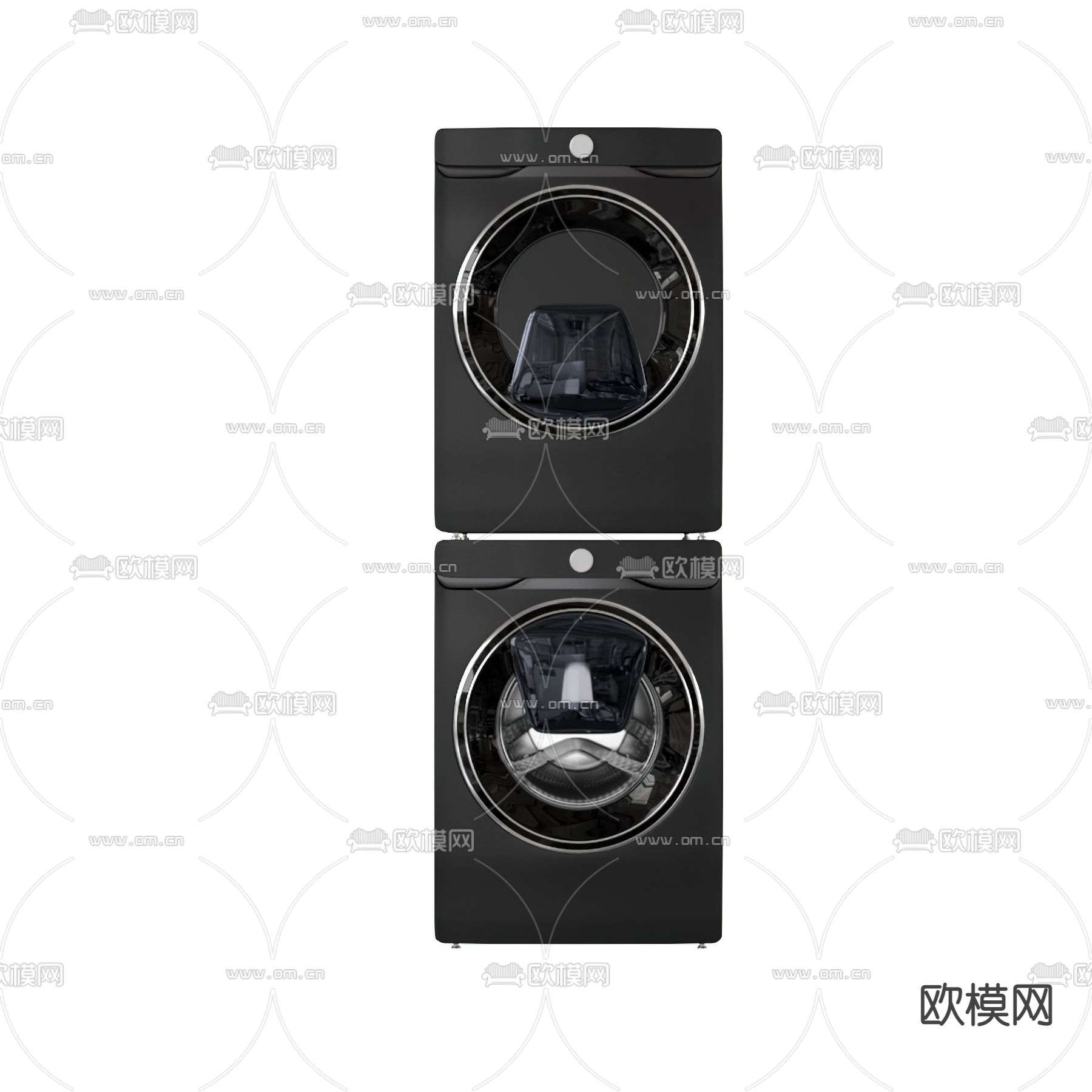 现代洗衣机滚筒机3d模型下载（渲染图3）