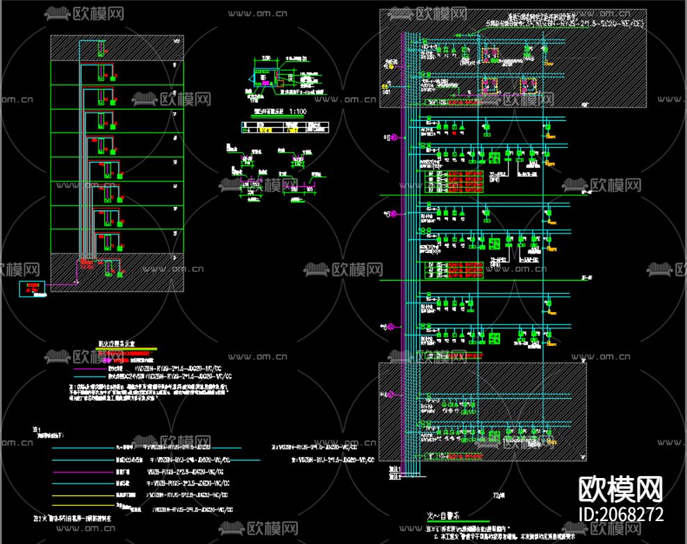 公寓电气系统cad施工图下载（渲染图5）