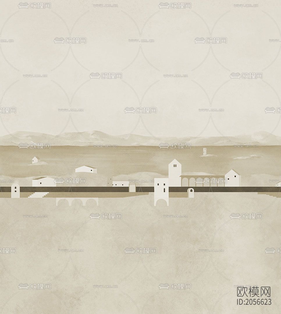 油画壁画壁纸下载（渲染图1）