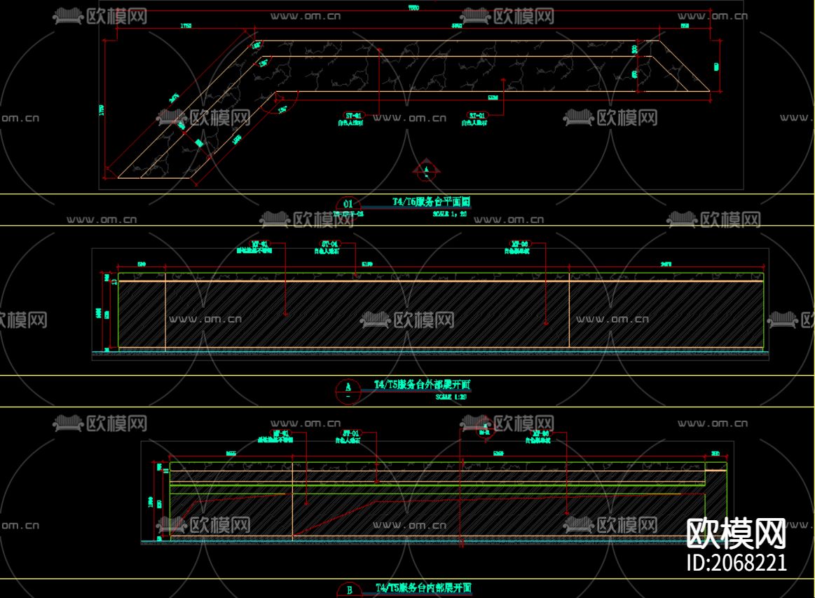 前台cad大样图下载（渲染图2）