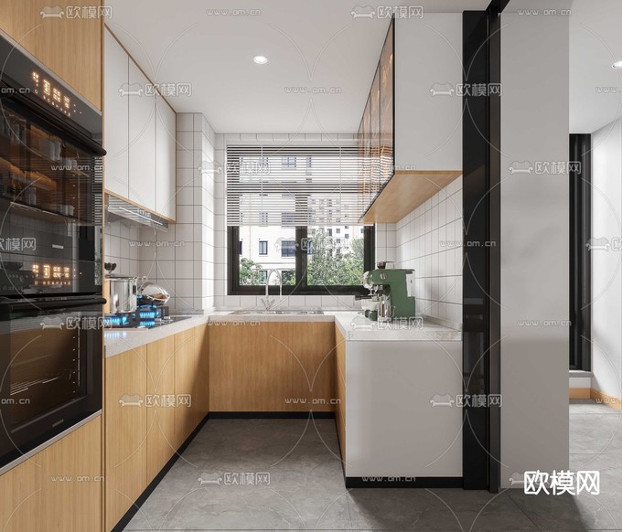 现代客餐厅免费3d模型下载(渲染图3)