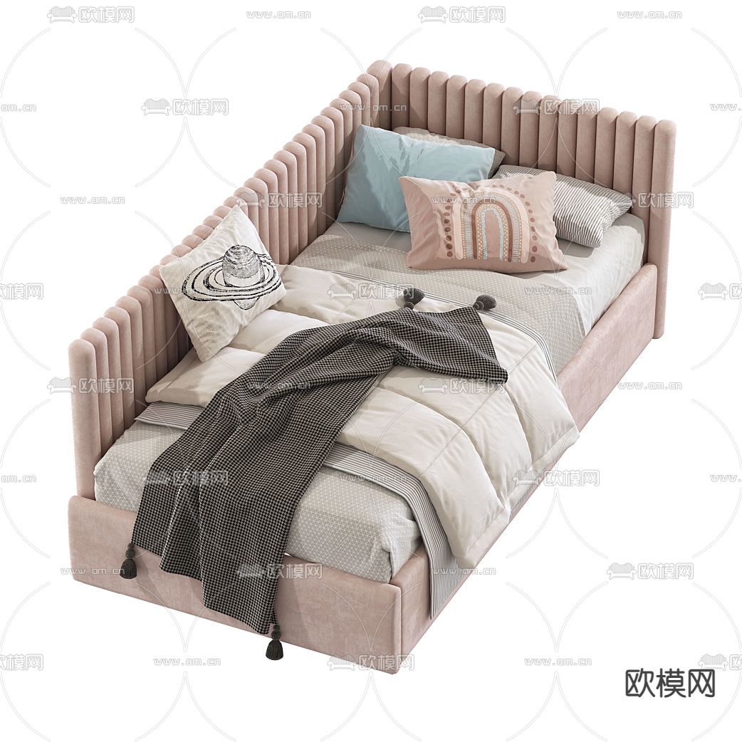 现代布艺沙发床3d模型