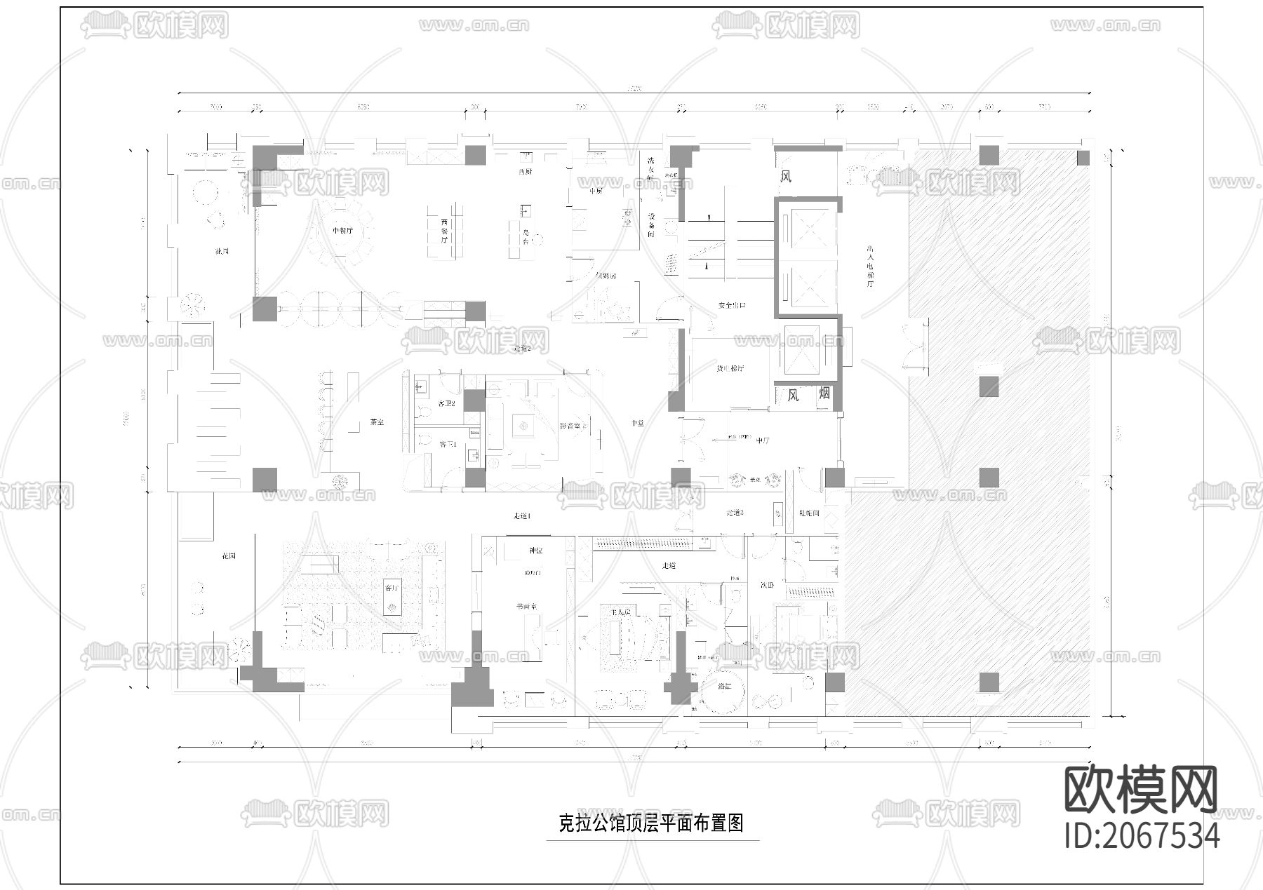 住宅cad平面图下载（渲染图1）