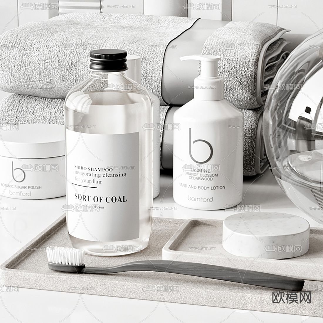 现代卫浴洗涤日用品3d模型下载（渲染图4）