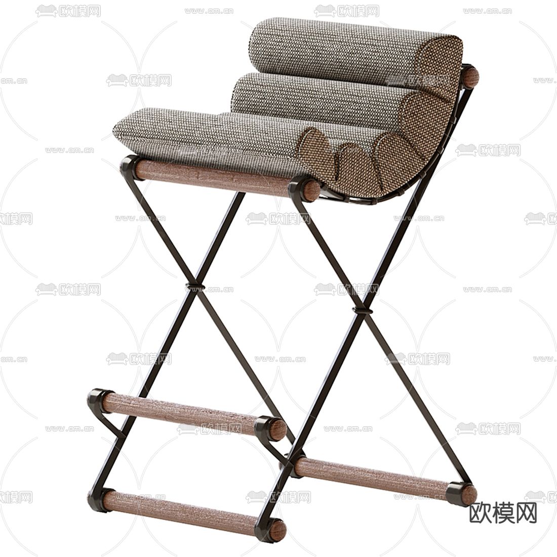 现代布艺户外折叠椅3d模型下载（渲染图4）