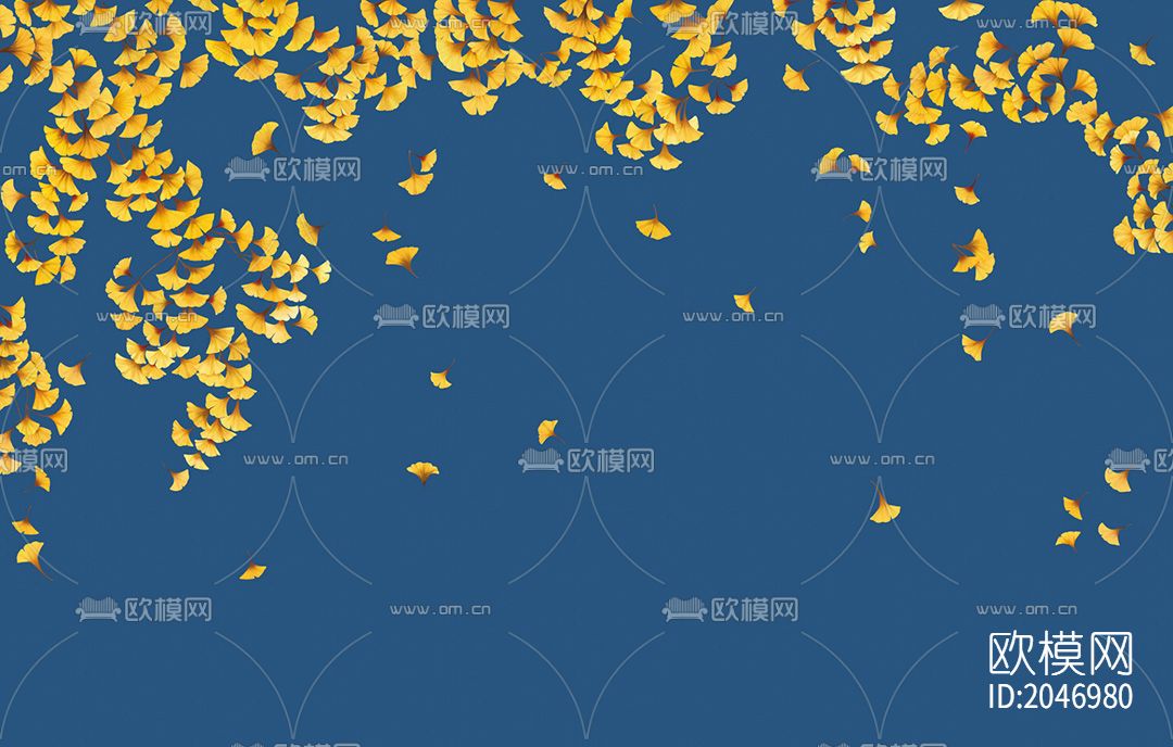 银杏壁画壁纸下载（渲染图3）