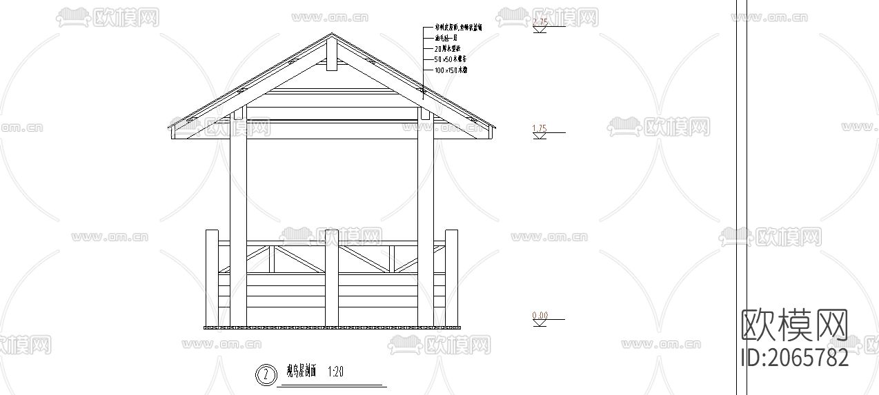城市山林景观cad图纸下载（渲染图3）