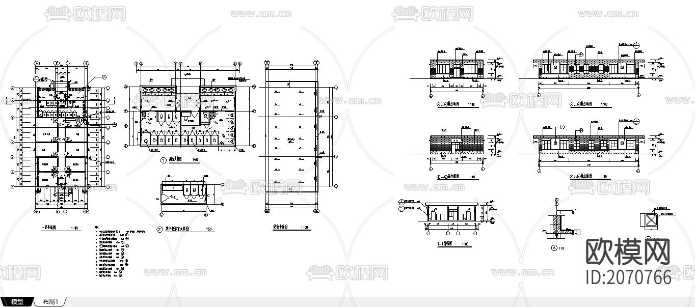 卫生间cad施工图下载（渲染图1）
