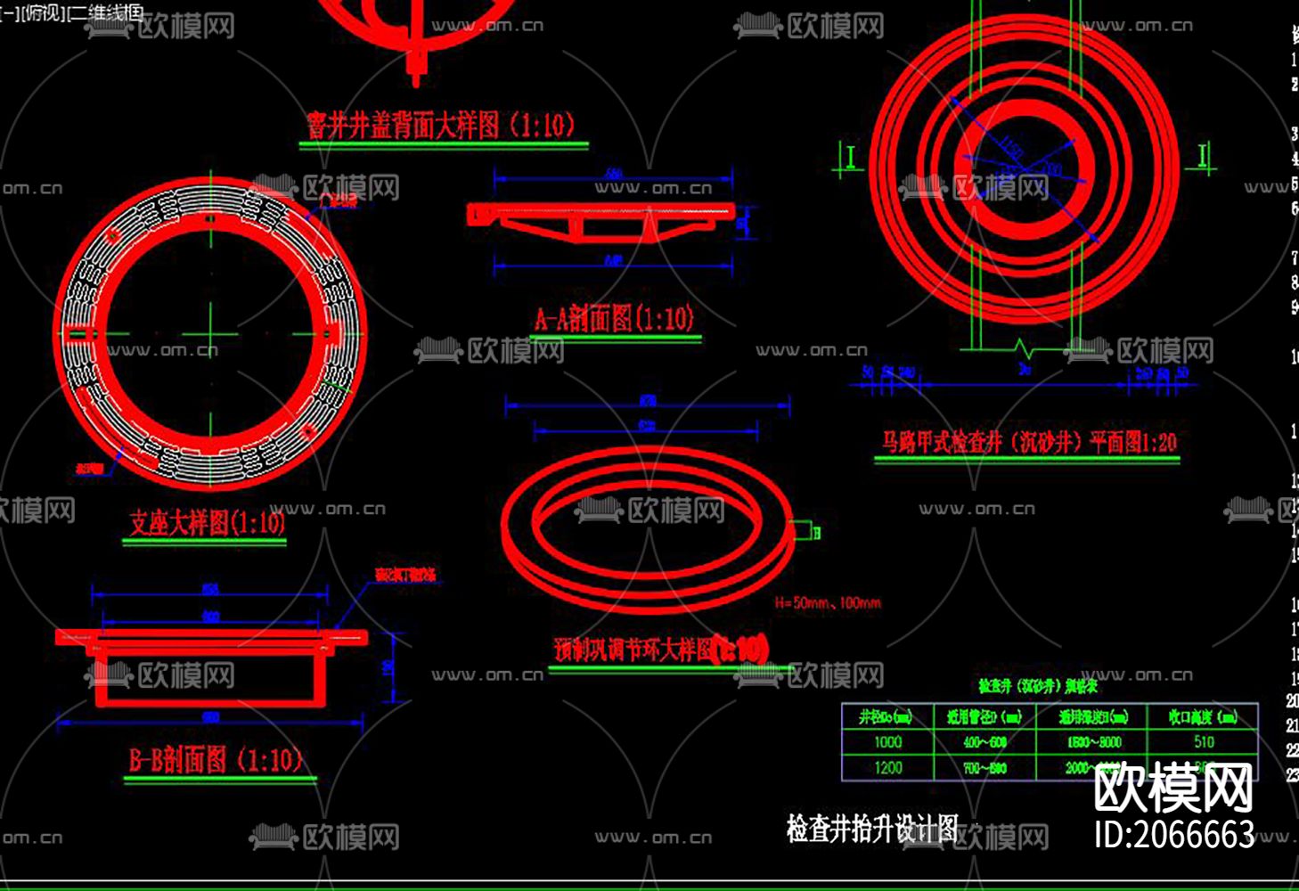 检查井雨水口节点大样下载（渲染图4）