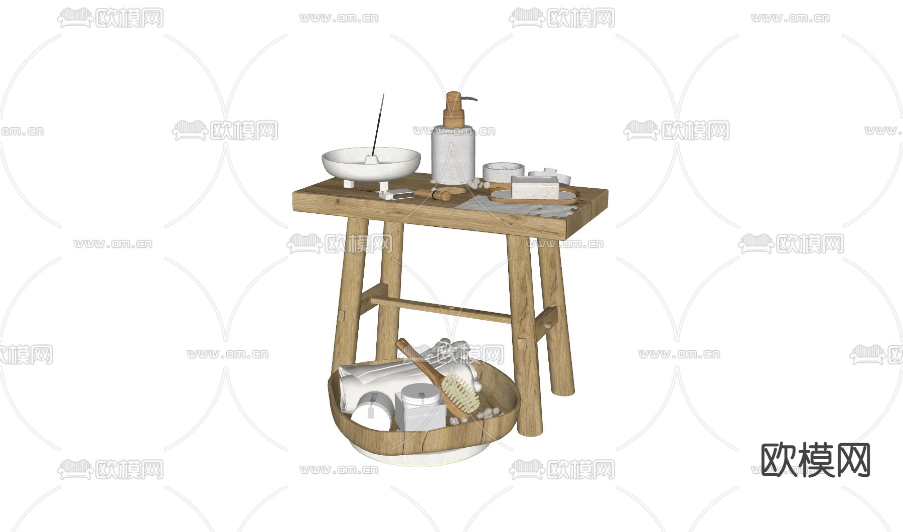 现代卫浴摆件su模型下载（渲染图2）