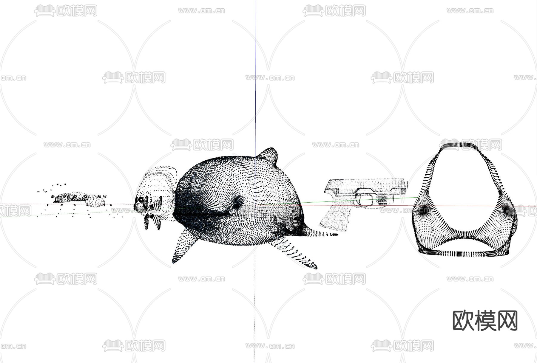 现代景观发光几何体su模型下载（渲染图2）