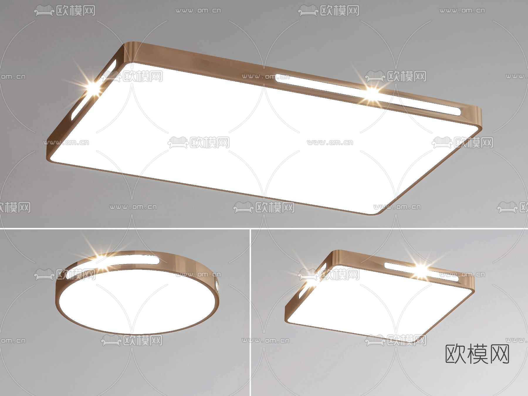 现代轻奢吸顶灯3d模型下载