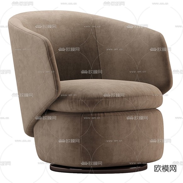现代布艺单人沙发3d模型下载