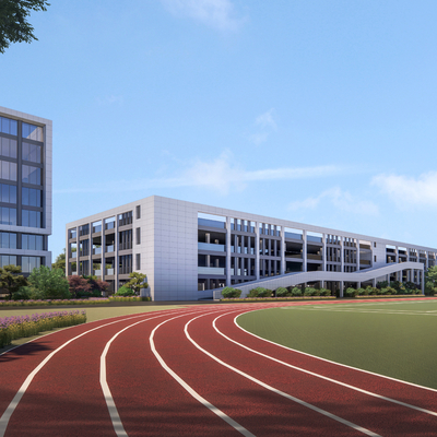  现代停车楼su模型 