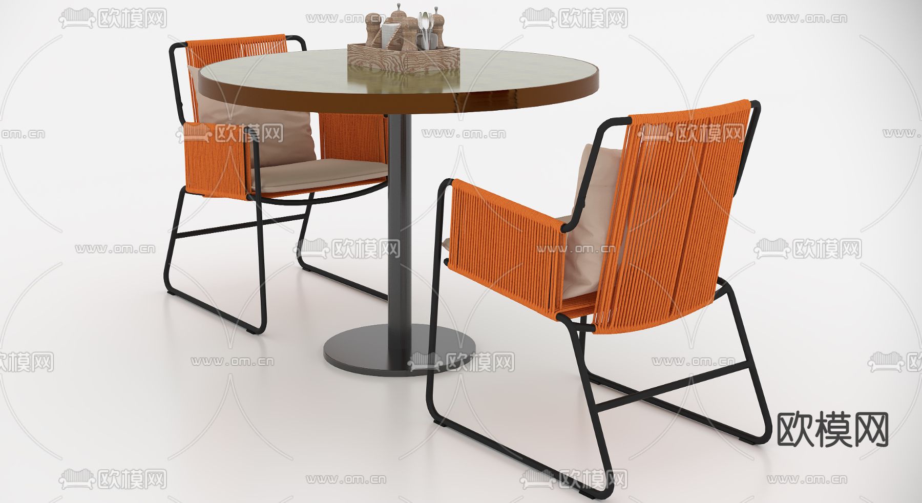 现代休闲桌椅免费3d模型下载（渲染图1）