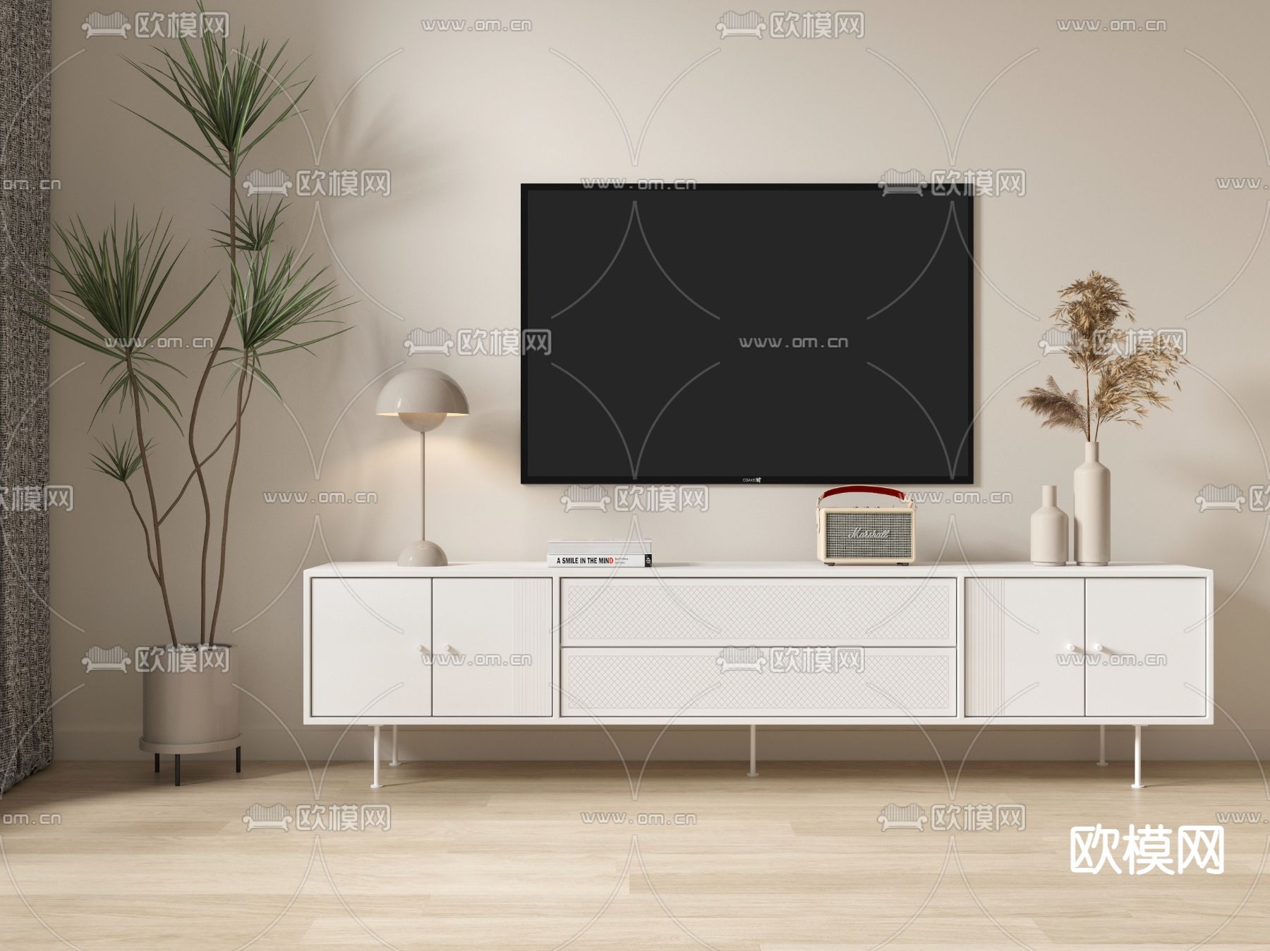 北欧轻奢电视柜3d模型
