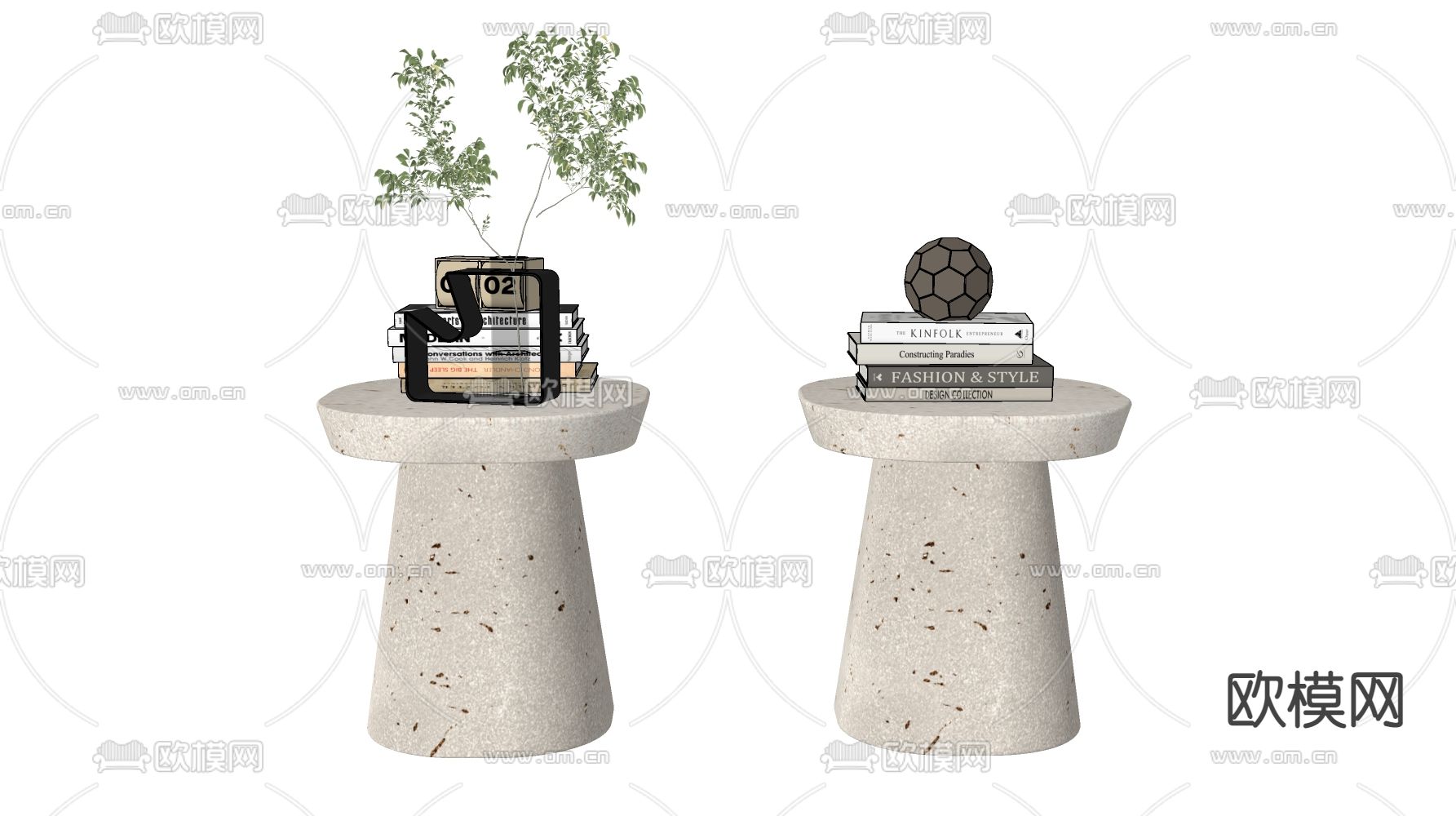 侘寂边几角几su模型下载（渲染图2）