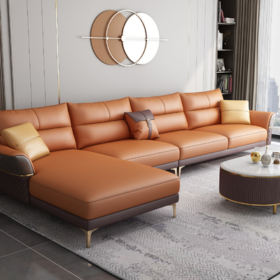 现代皮革转角沙发3d模型