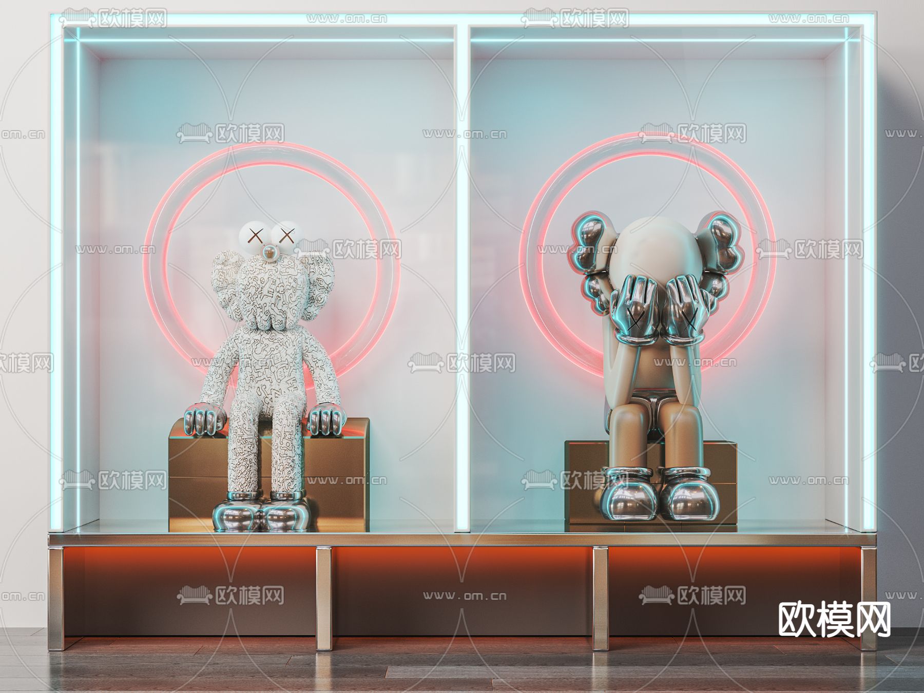 现代KAWS公仔摆件3d模型