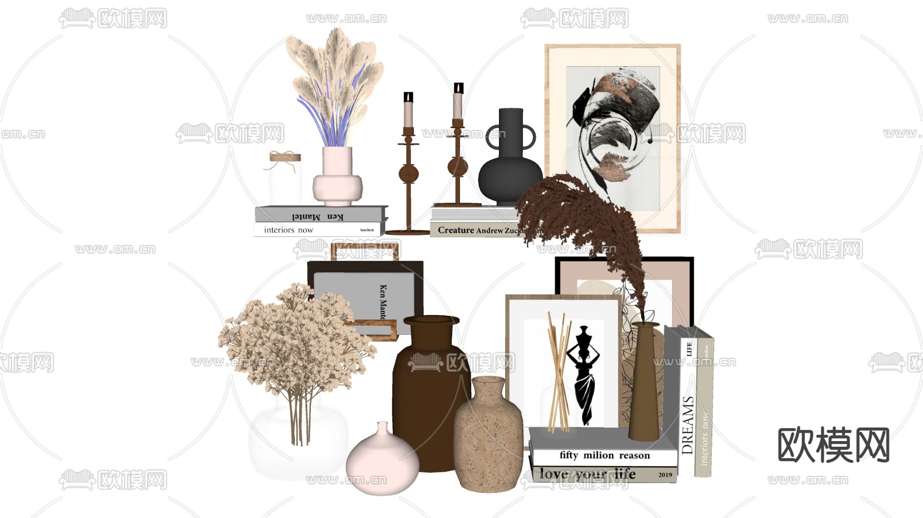 现代饰品摆件su模型