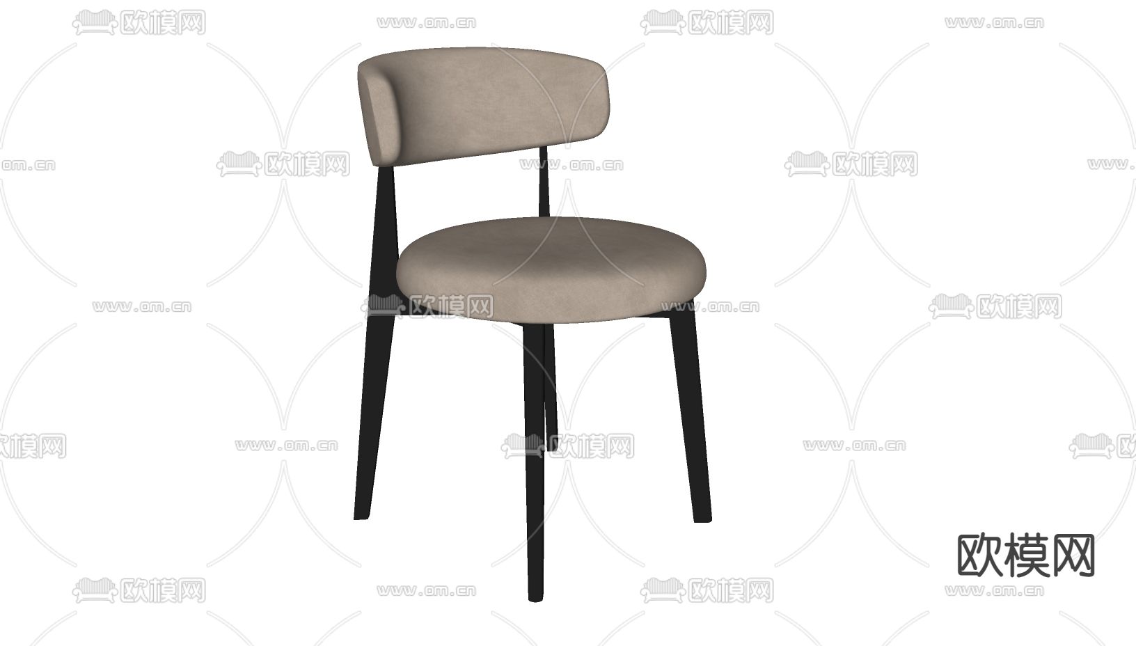 现代布艺餐椅su模型