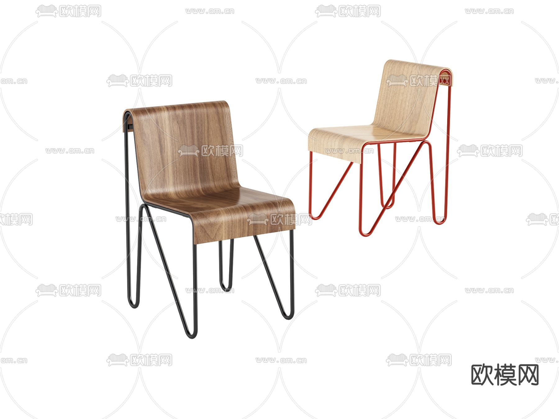 Cassina 实木单椅3d模型下载