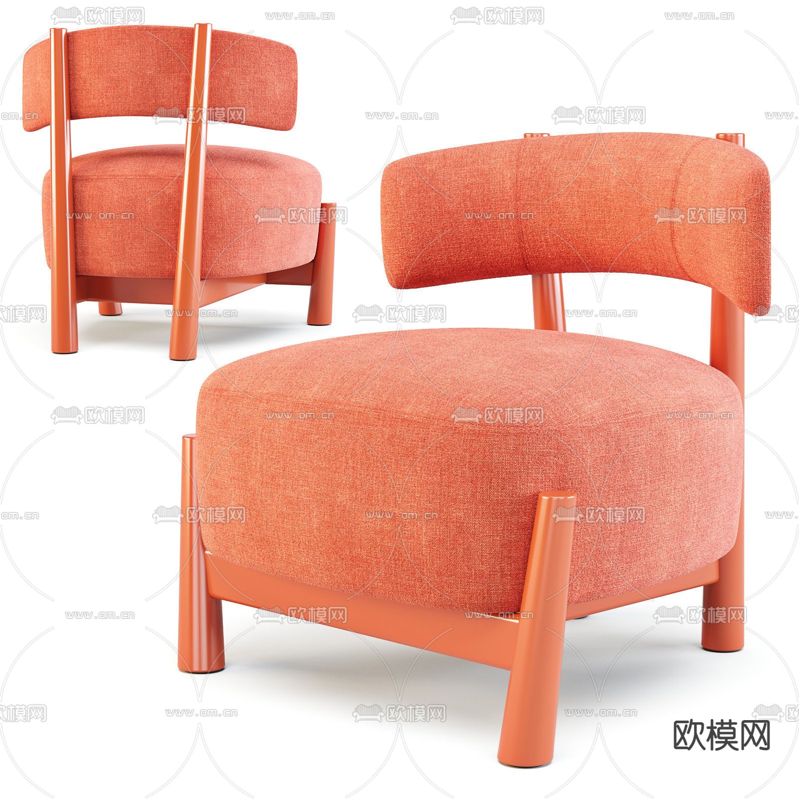 现代布艺休闲椅su模型