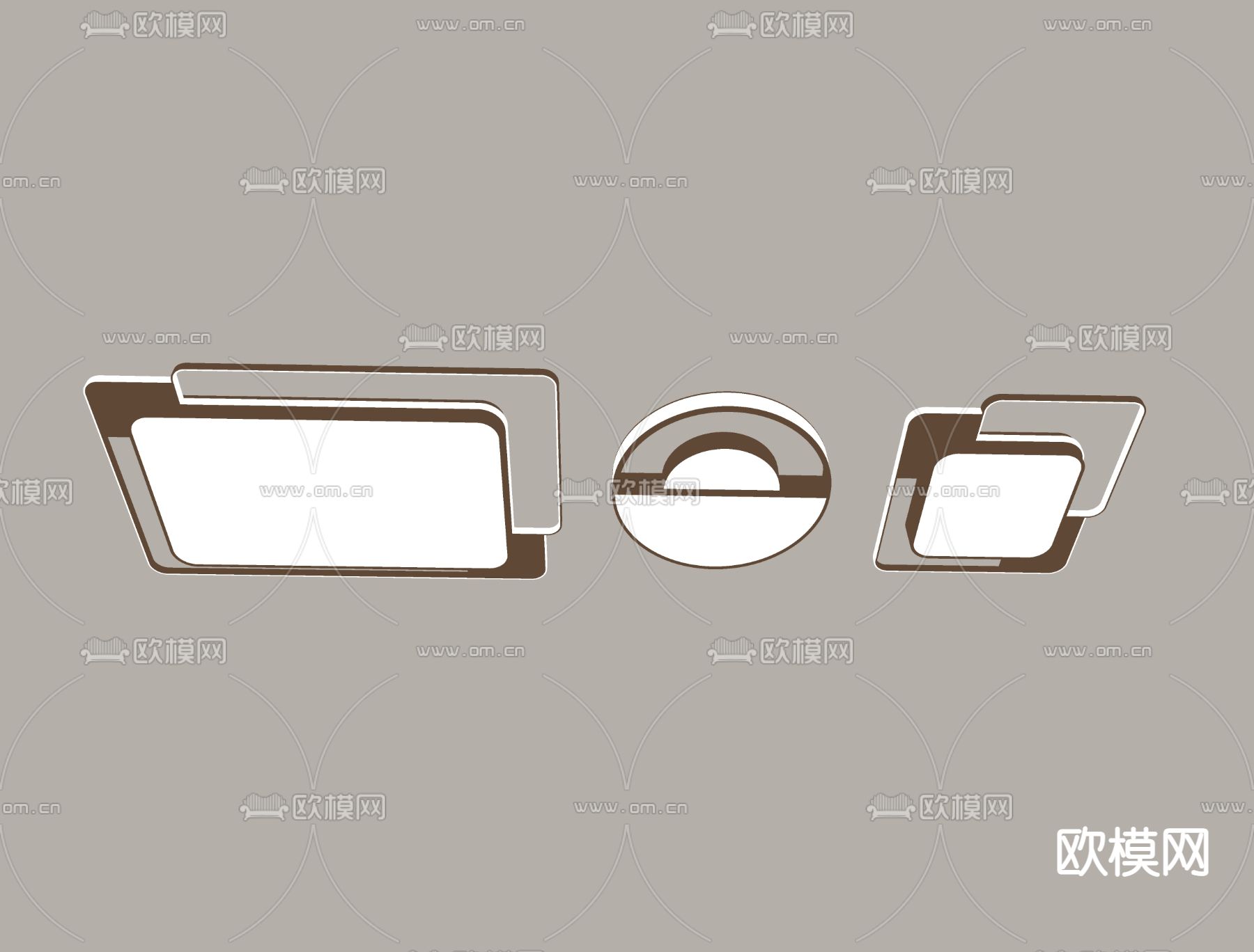 现代时尚吸顶灯su模型下载（渲染图2）