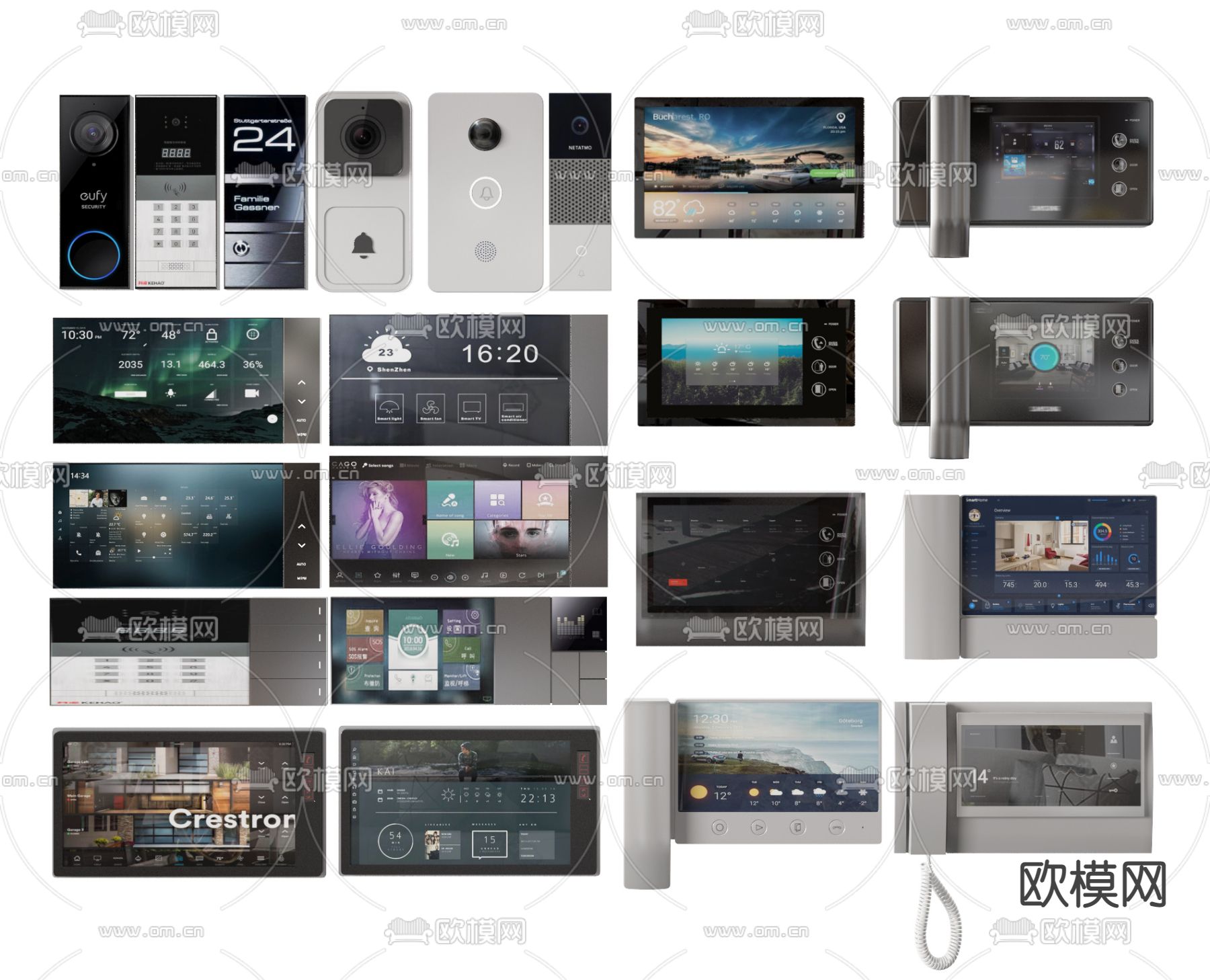 现代智能门禁可视电话3d模型下载