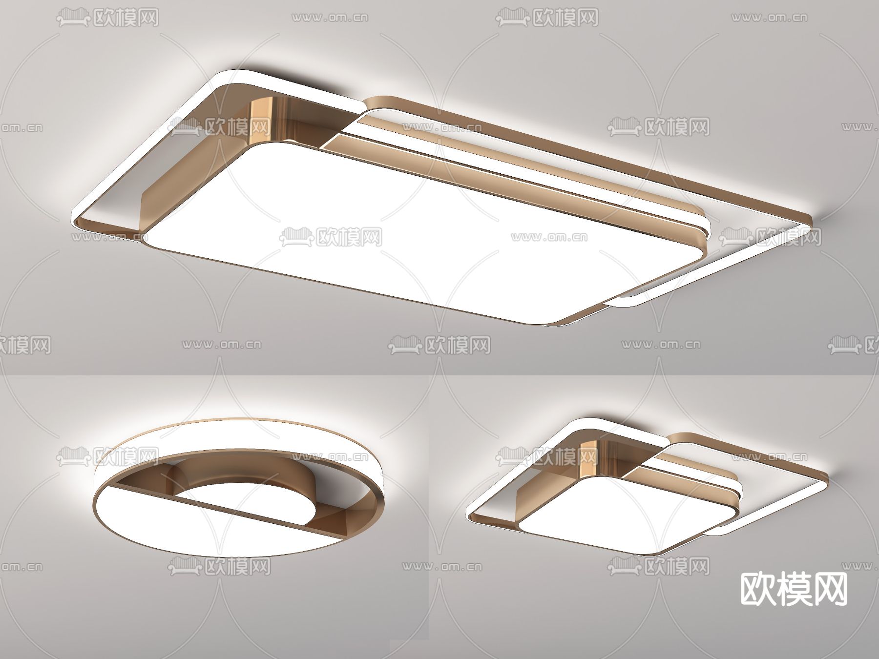 现代时尚吸顶灯su模型下载（渲染图1）