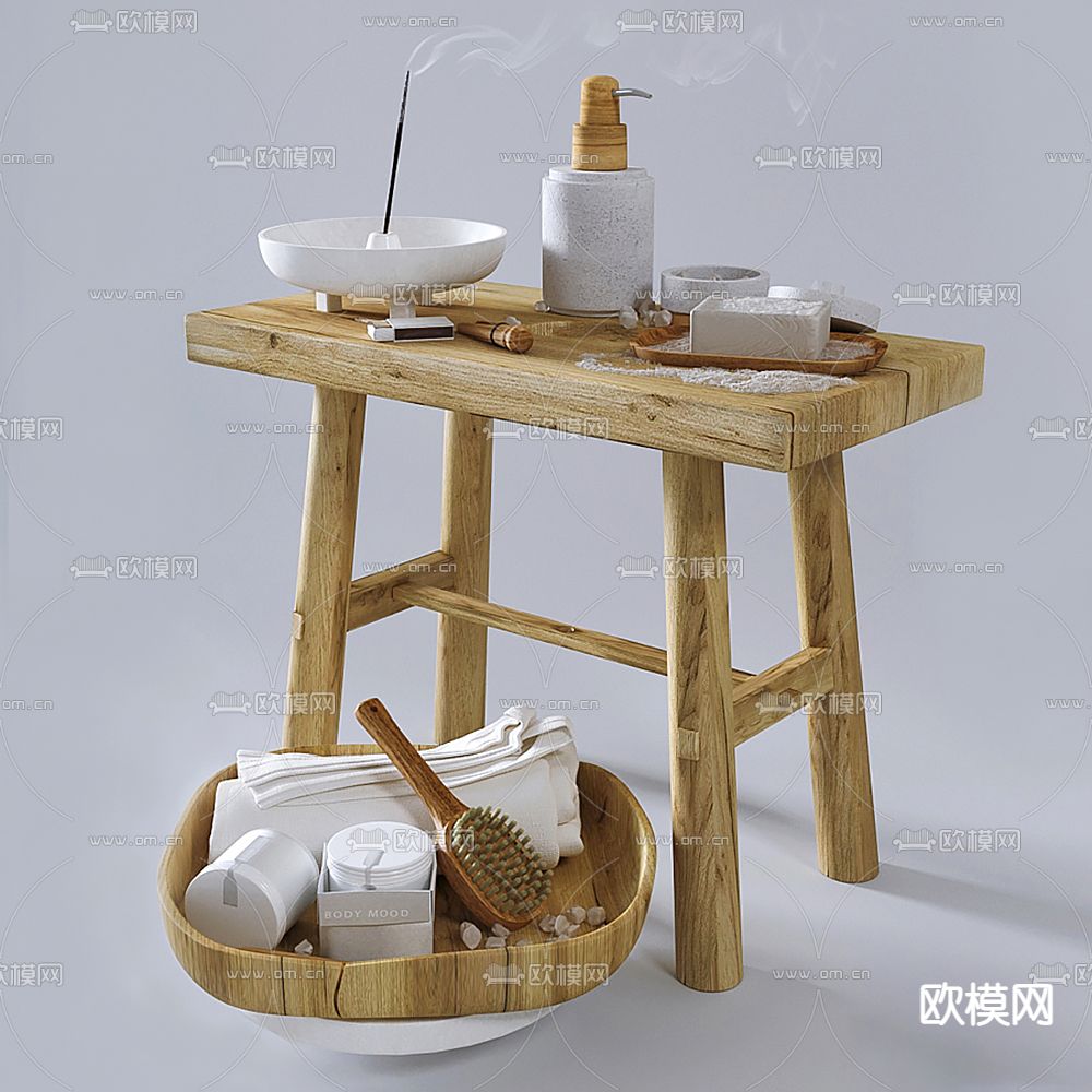 现代卫浴摆件su模型下载（渲染图1）