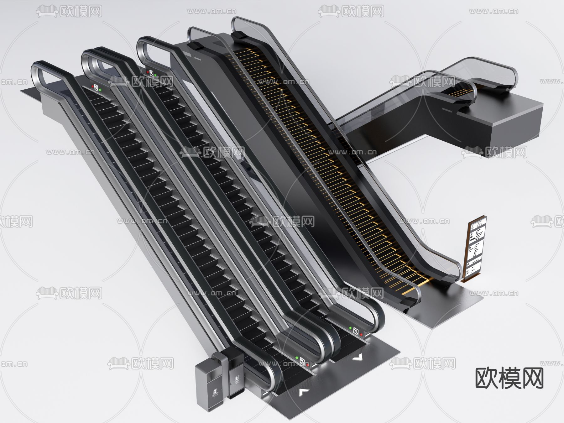 现代手扶电梯3d模型下载