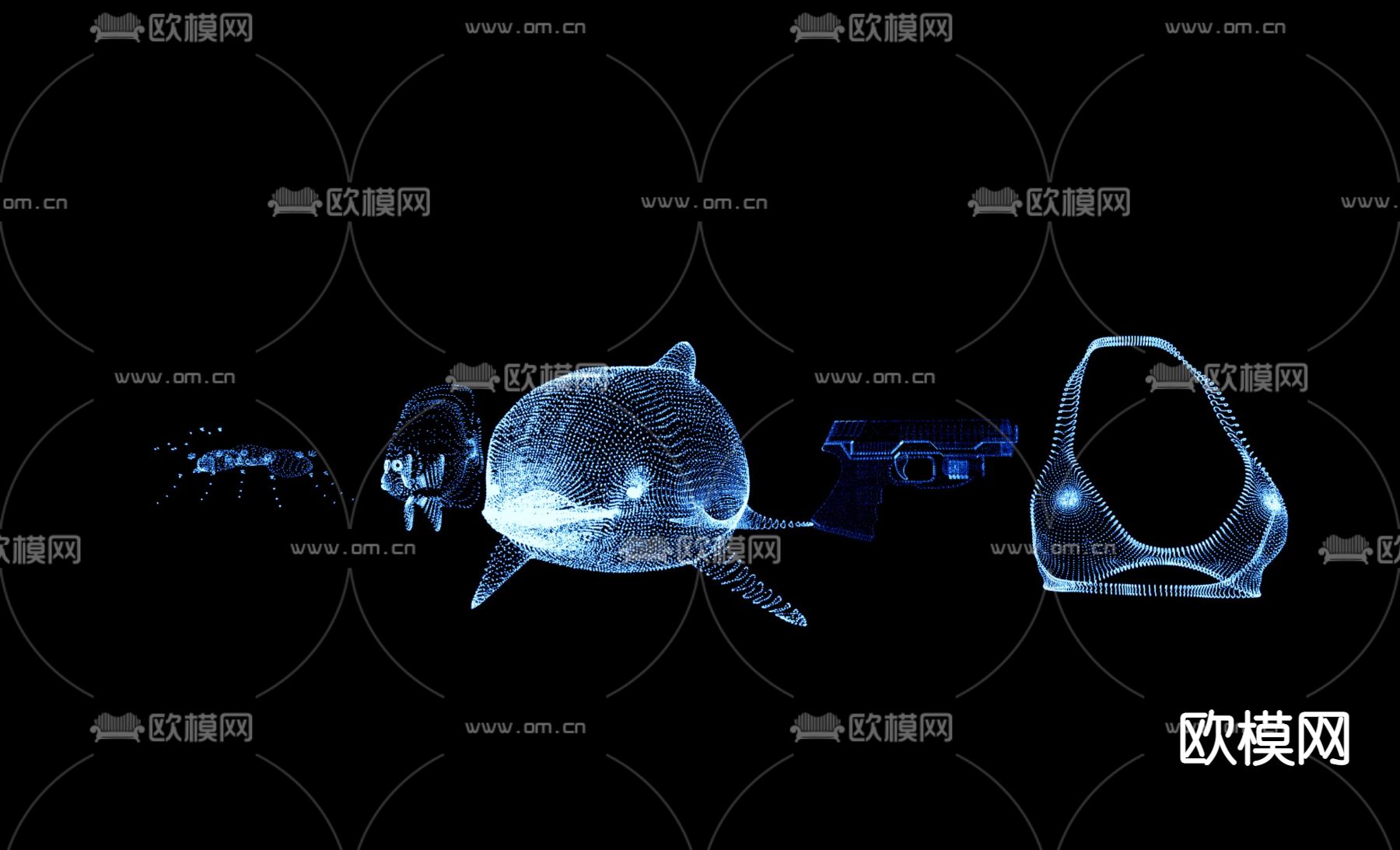 现代景观发光几何体su模型下载（渲染图1）