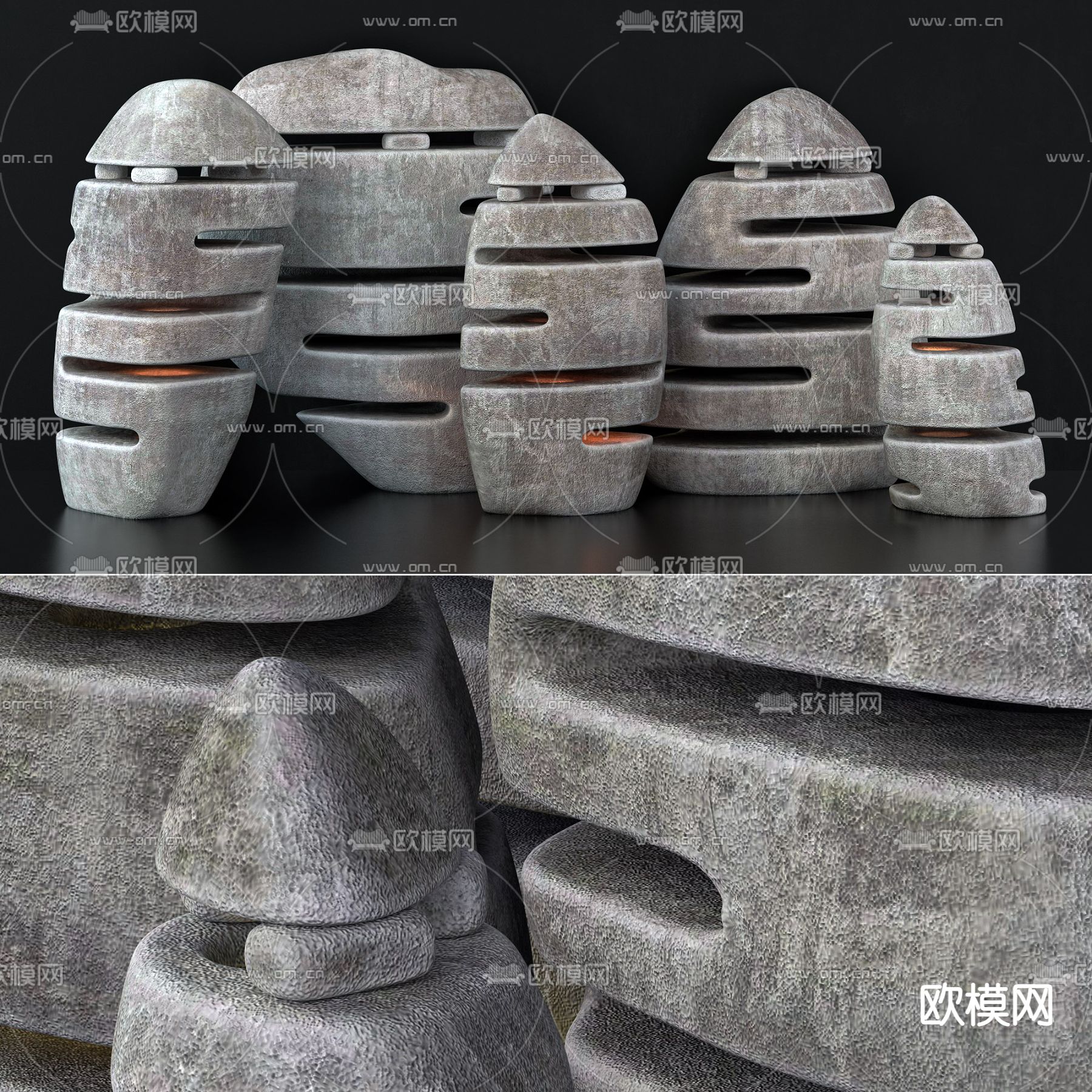 新中式户外灯3d模型