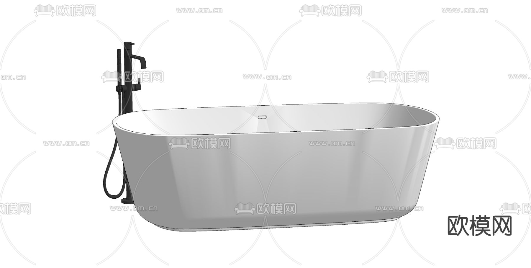 现代浴缸su模型下载（渲染图2）