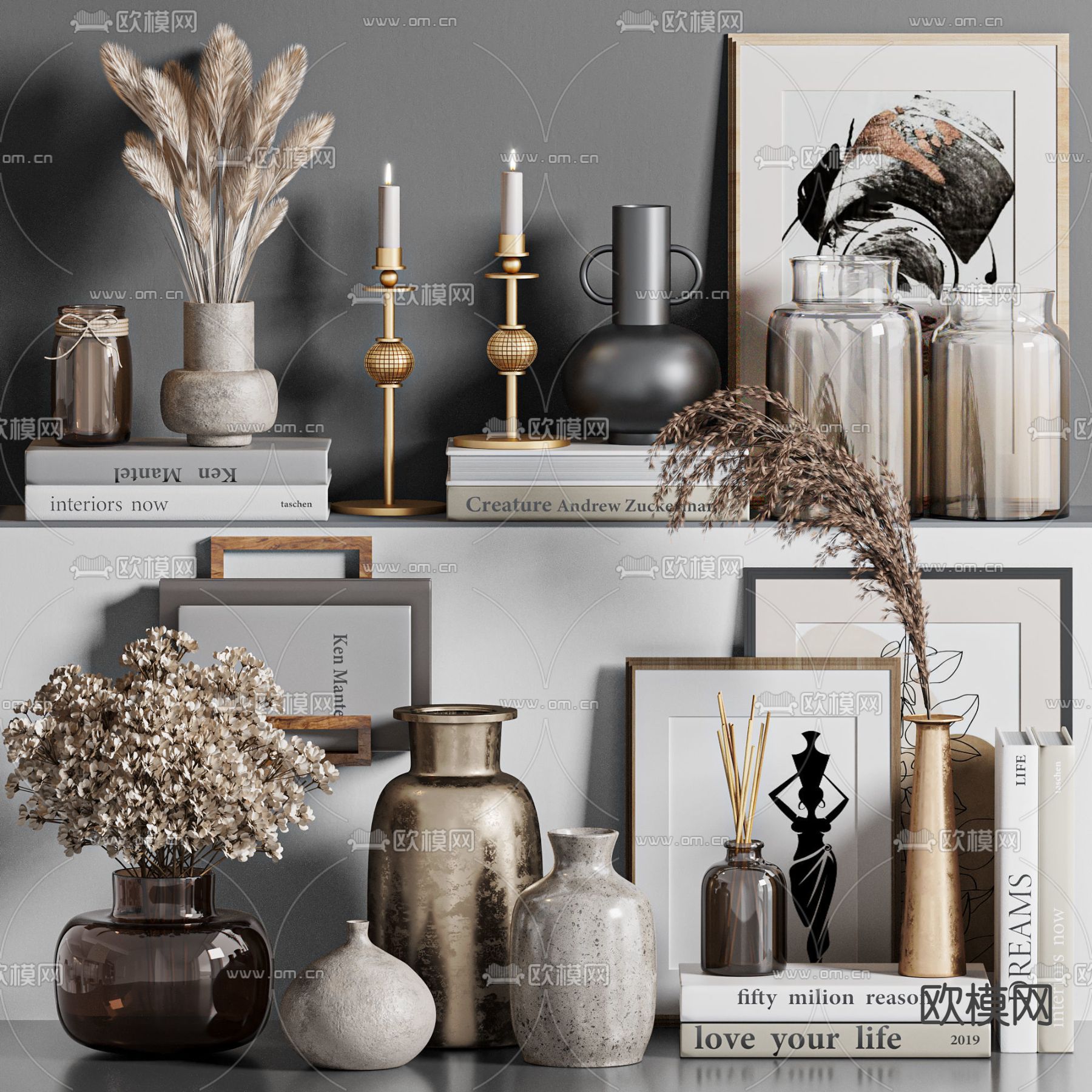 现代饰品摆件su模型