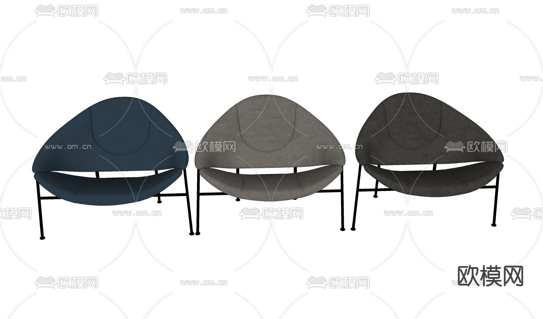 现代休闲椅su模型下载（渲染图2）