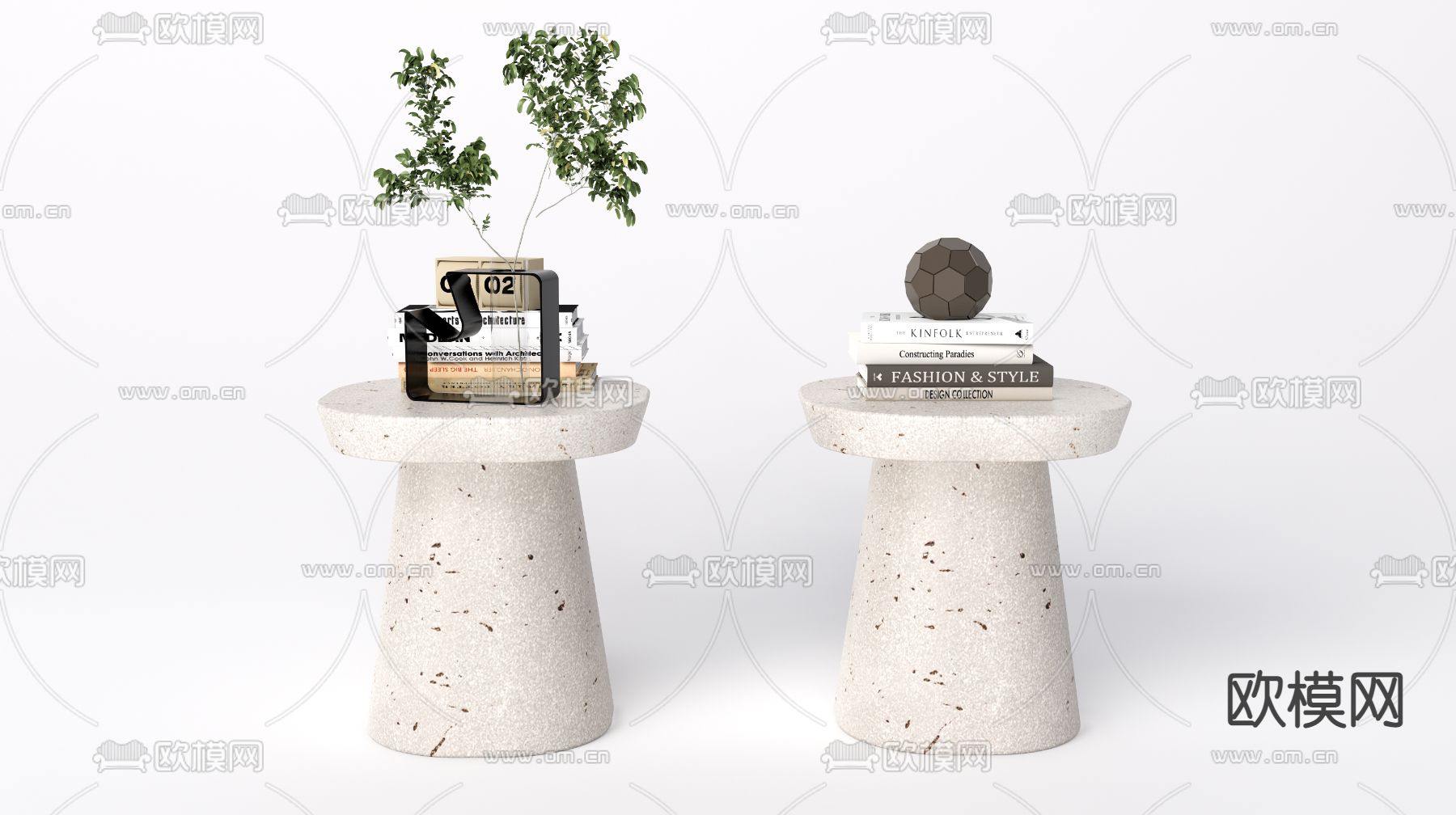 侘寂边几角几su模型下载（渲染图1）