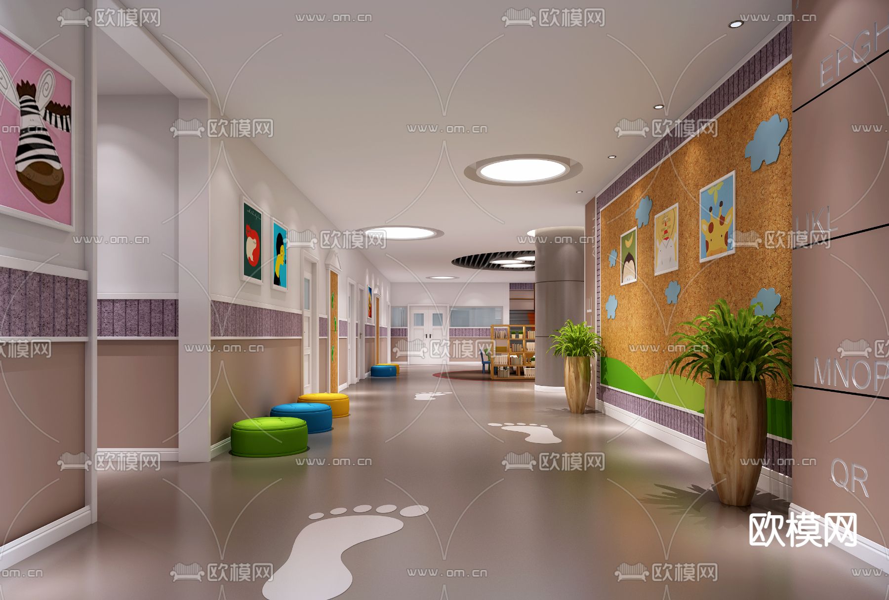 现代幼儿园教室免费3d模型下载