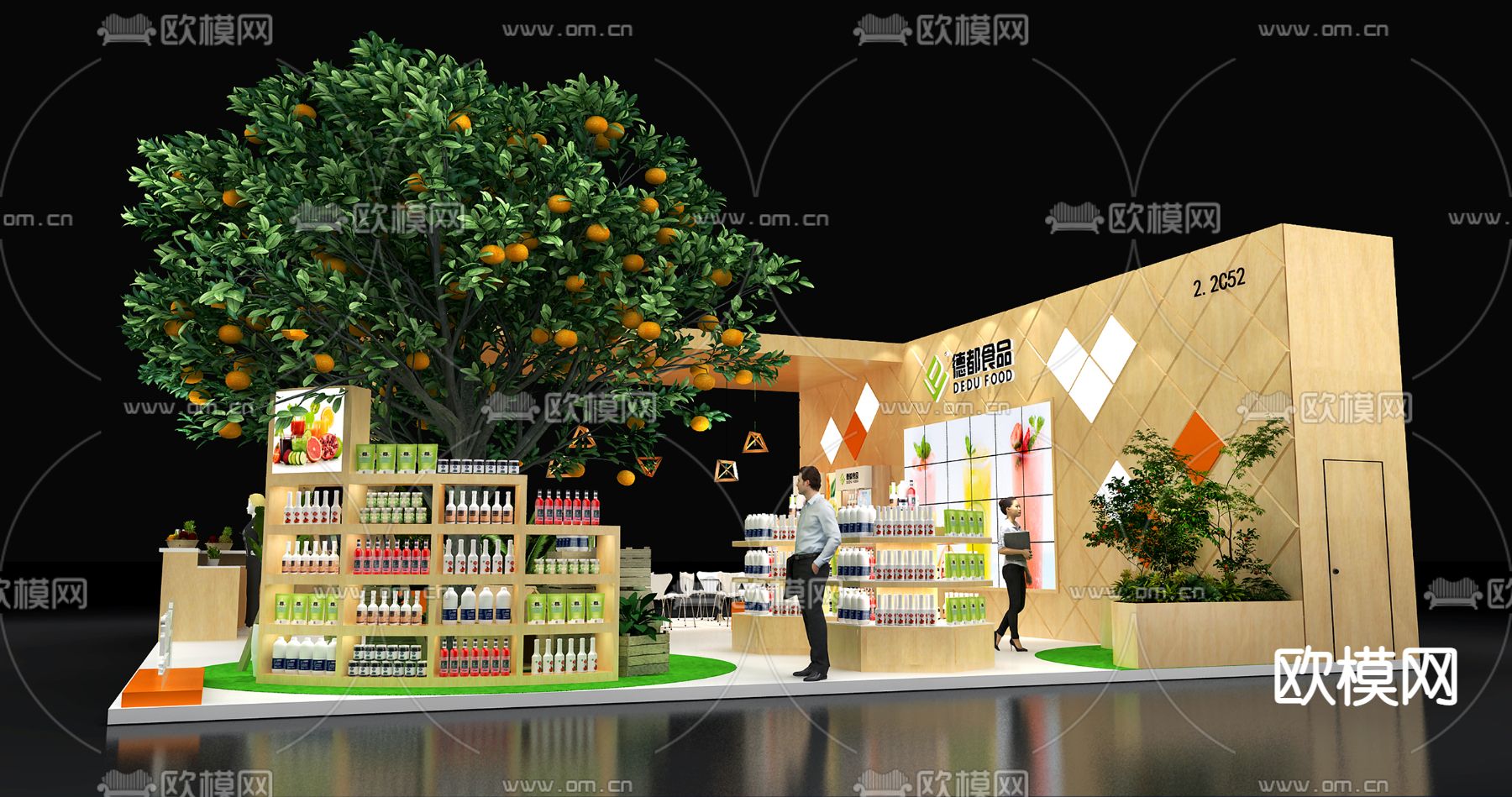 现代展厅免费3d模型下载（渲染图3）