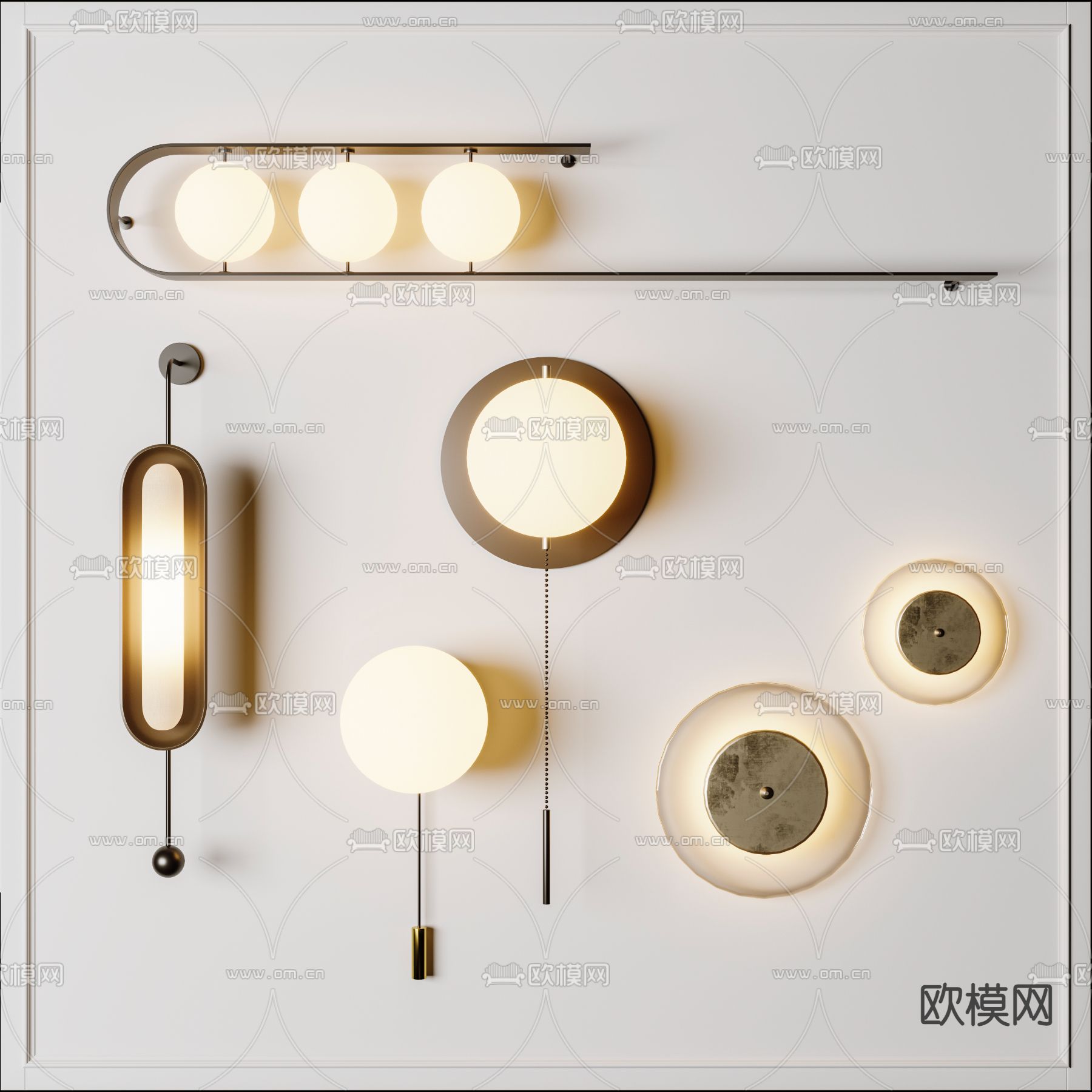 现代壁灯su模型