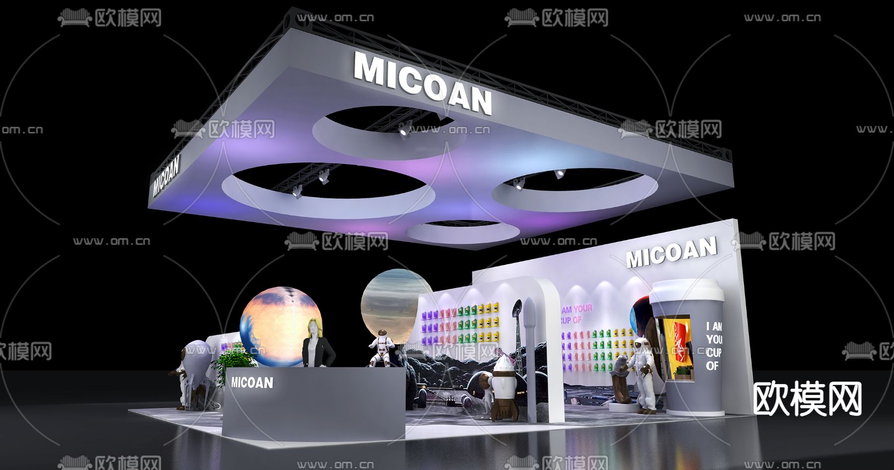 现代科技展厅免费3d模型下载（渲染图1）